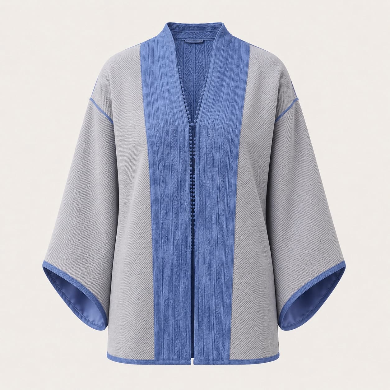 Veste kimono gris bleu — face