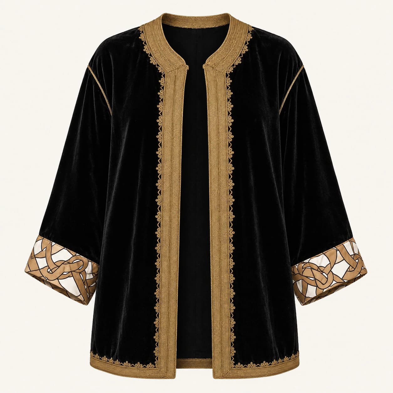 Veste velours noir doré — face